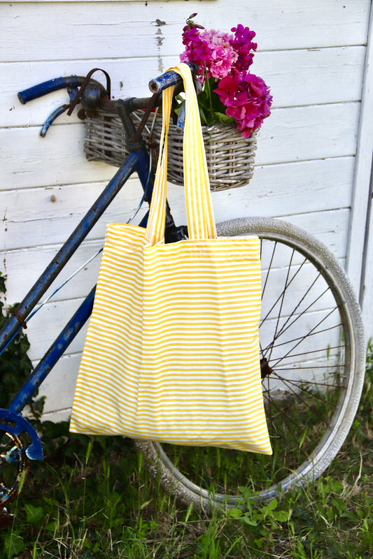 Tote bag rayé jaune