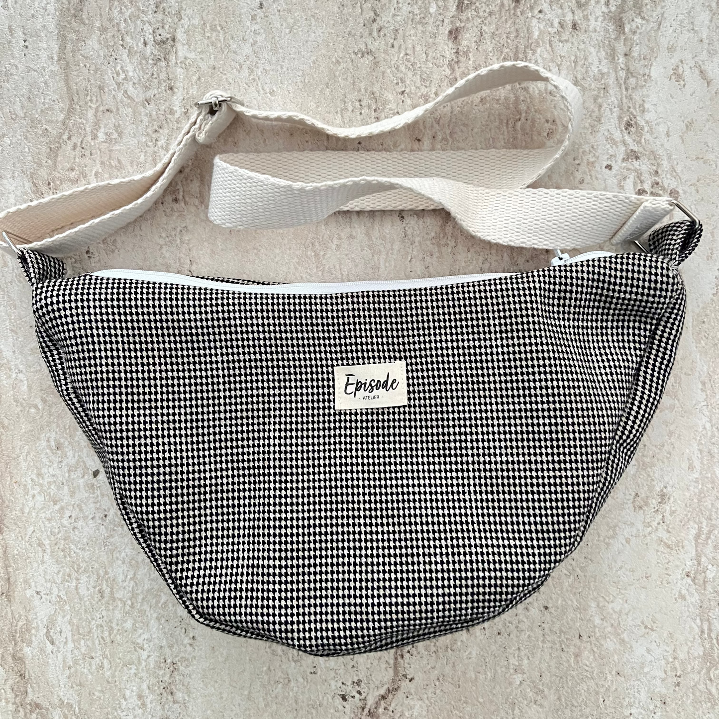 Sac Luna pied de poule noir