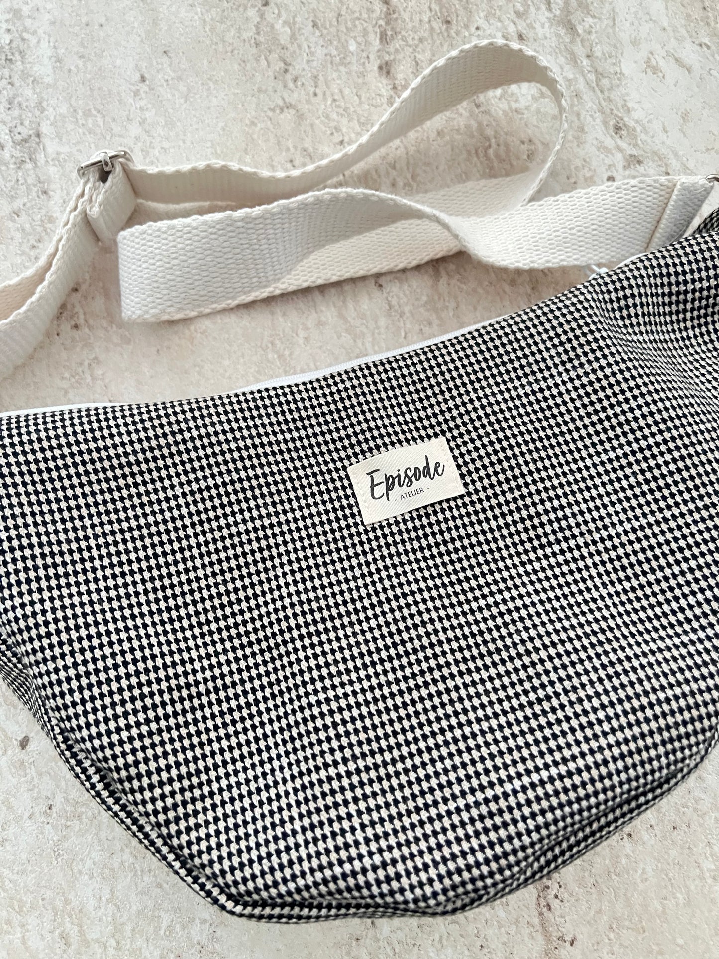 Sac Luna pied de poule noir